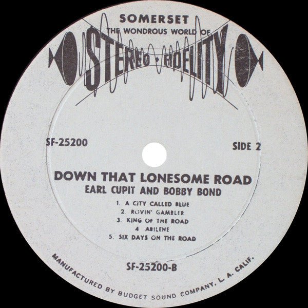 Earl Cupit And Bobby Bond : A Country Boy Looks Down That Lonesome Road (LP, Album)