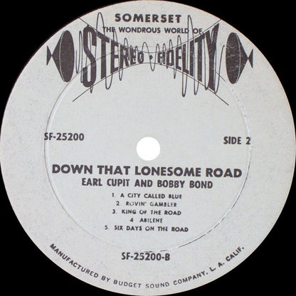 Earl Cupit And Bobby Bond : A Country Boy Looks Down That Lonesome Road (LP, Album)