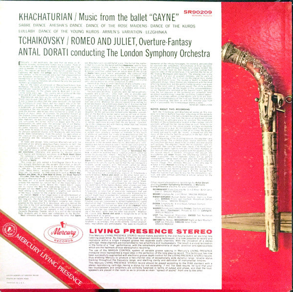 Aram Khatchaturian, Pyotr Ilyich Tchaikovsky, The London Symphony Orchestra, Antal Dorati : Gayne Ballet Music • Romeo And Juliet (LP, Album)