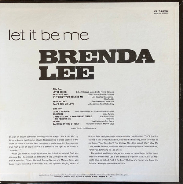 Brenda Lee : Let It Be Me (LP, Comp)