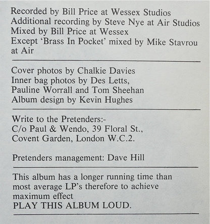 The Pretenders : Pretenders (LP, Album, Club)