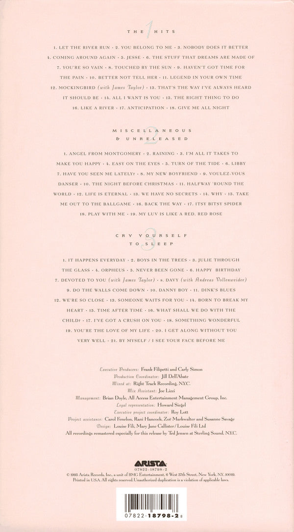 Carly Simon : Clouds In My Coffee 1965-1995 (3xCD, Comp, RM + Box)