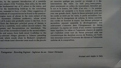Johannes Brahms, Herbert von Karajan, Berliner Philharmoniker : Symphonie Nr. 4 (LP, RP)