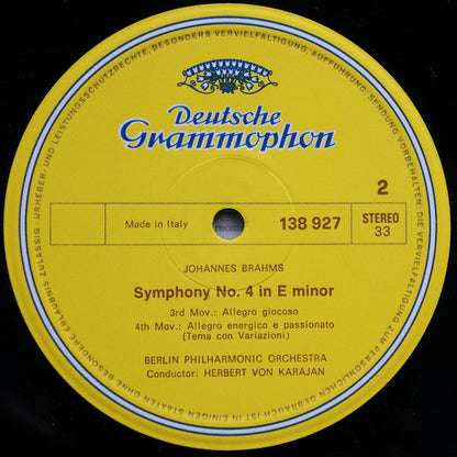 Johannes Brahms, Herbert von Karajan, Berliner Philharmoniker : Symphonie Nr. 4 (LP, RP)