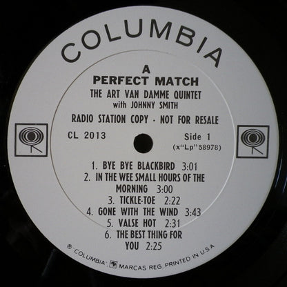 The Art Van Damme Quintet With Johnny Smith : A Perfect Match (LP, Mono, Promo)