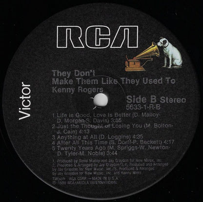 Kenny Rogers : They Don't Make Them Like They Used To (LP, Album)