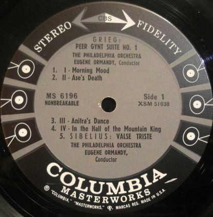 Eugene Ormandy Conducts The Philadelphia Orchestra / Jean Sibelius, Edvard Grieg, Hugo Alfvén : Finlandia (LP, Album)