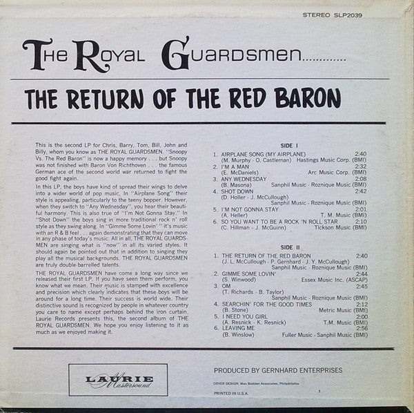 The Royal Guardsmen : The Return Of The Red Baron (LP, Album)