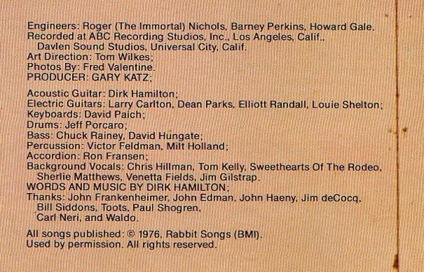 Dirk Hamilton : You Can Sing On The Left Or Bark On The Right (LP, Album, Gat)