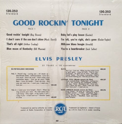 Elvis Presley : Good Rockin' Tonight (10", Album, Comp, Mono, Ltd, RE)