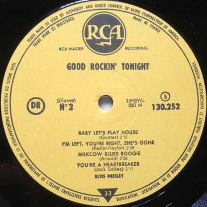 Elvis Presley : Good Rockin' Tonight (10", Album, Comp, Mono, Ltd, RE)