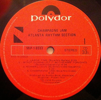 Atlanta Rhythm Section : Champagne Jam (LP, Album, RE)