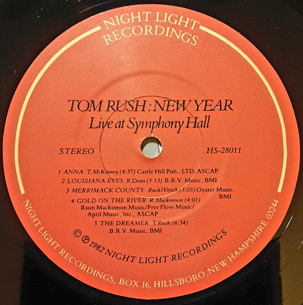 Tom Rush : New Year, Live at Symphony Hall (LP, Album)