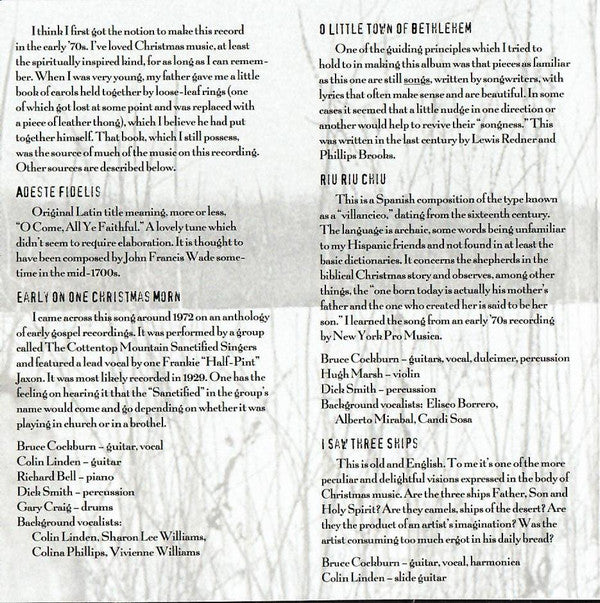 Bruce Cockburn : Christmas (CD, Album)