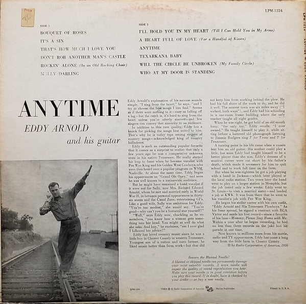 Eddy Arnold : Anytime (LP, Album, Mono, Ind)
