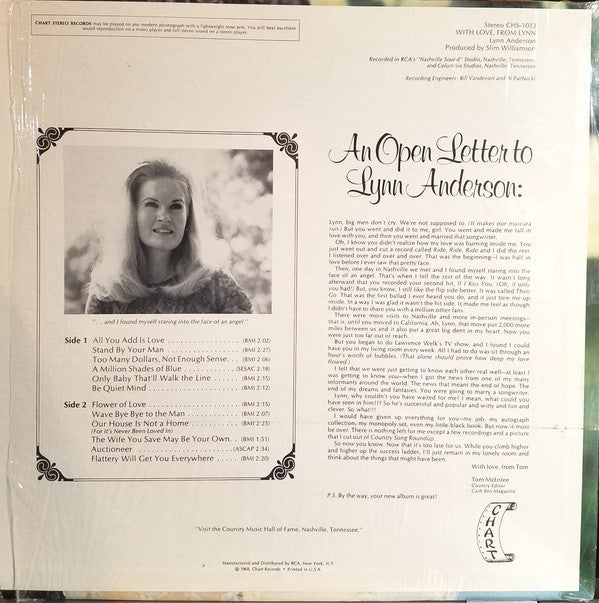 Lynn Anderson : With Love, From Lynn (LP, Album)