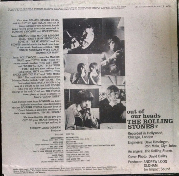 The Rolling Stones : Out Of Our Heads (LP, Album, Mono, FFR)
