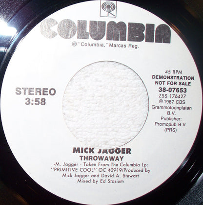 Mick Jagger : Throwaway (7", Promo)