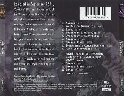 Santana : Santana III (CD, Album, RE, RM)