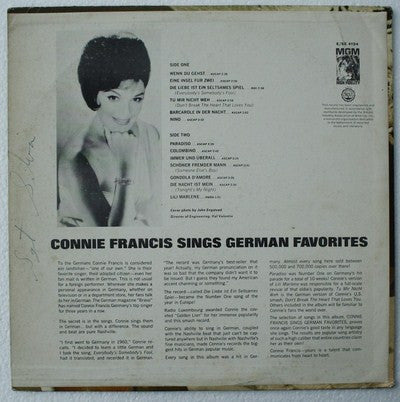 Connie Francis : Sings German Favorites (LP, Album)
