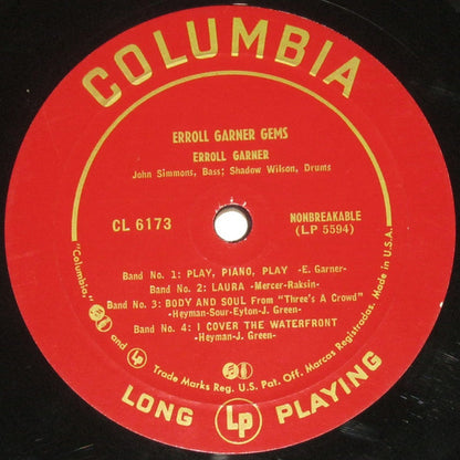 Erroll Garner : Erroll Garner Gems (10", Album, RP)