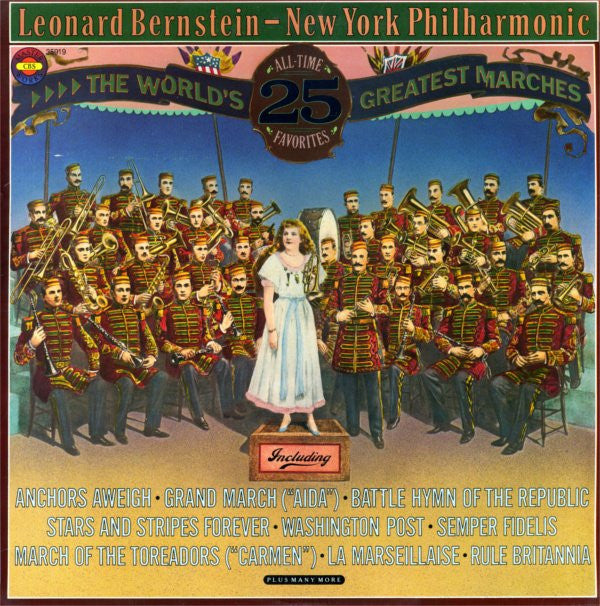 Leonard Bernstein - The New York Philharmonic Orchestra : The World's 25 Greatest Marches (2xLP, Comp)