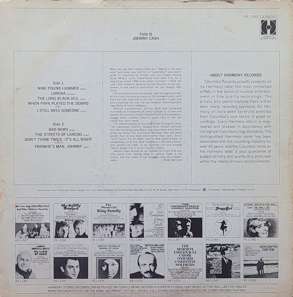 Johnny Cash : Johnny Cash (LP, Comp)