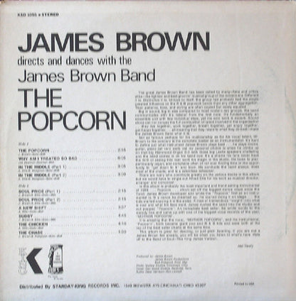 James Brown Directs And Dances With The The James Brown Band : The Popcorn (LP, Album, Ora)