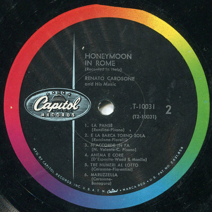 Renato Carosone E Il Suo Quartetto : Honeymoon In Rome (LP, Album)