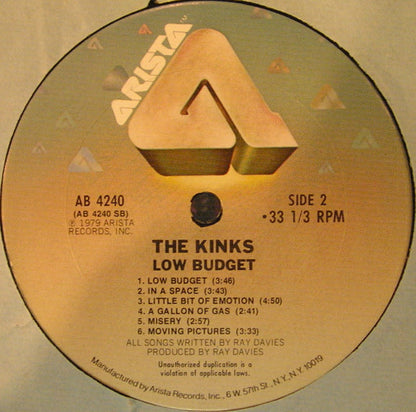 The Kinks : Low Budget (LP, Album, San)