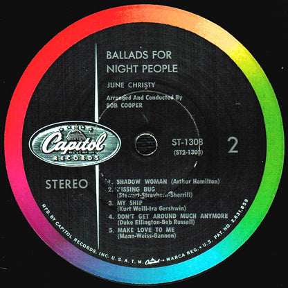 June Christy : Ballads For Night People (LP, Album)