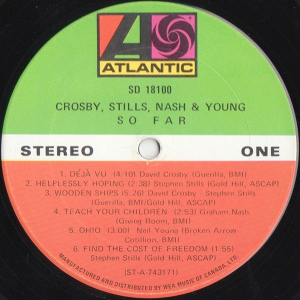 Crosby, Stills, Nash & Young : So Far (LP, Comp)
