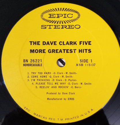 The Dave Clark Five : More Greatest Hits (LP, Comp)