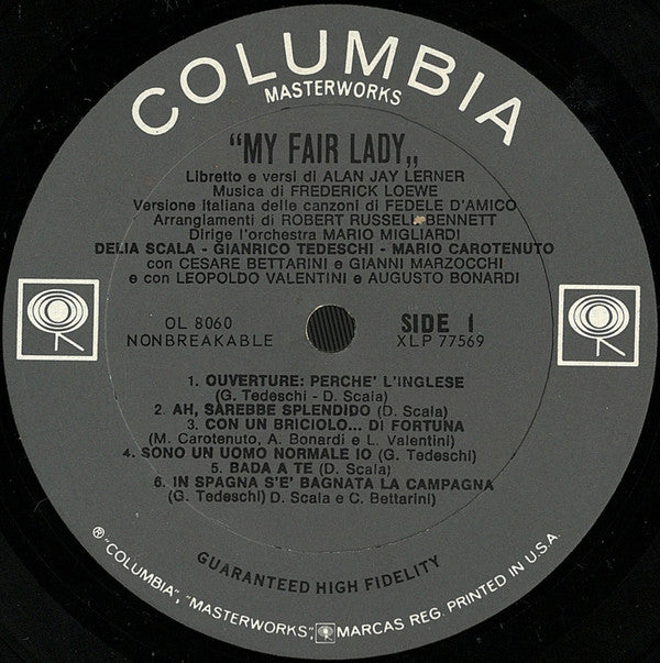 Delia Scala, Gianrico Tedeschi, Mario Carotenuto : My Fair Lady Original Italian Cast Sung In Italian (LP, Album, Mono)
