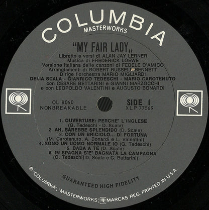 Delia Scala, Gianrico Tedeschi, Mario Carotenuto : My Fair Lady Original Italian Cast Sung In Italian (LP, Album, Mono)