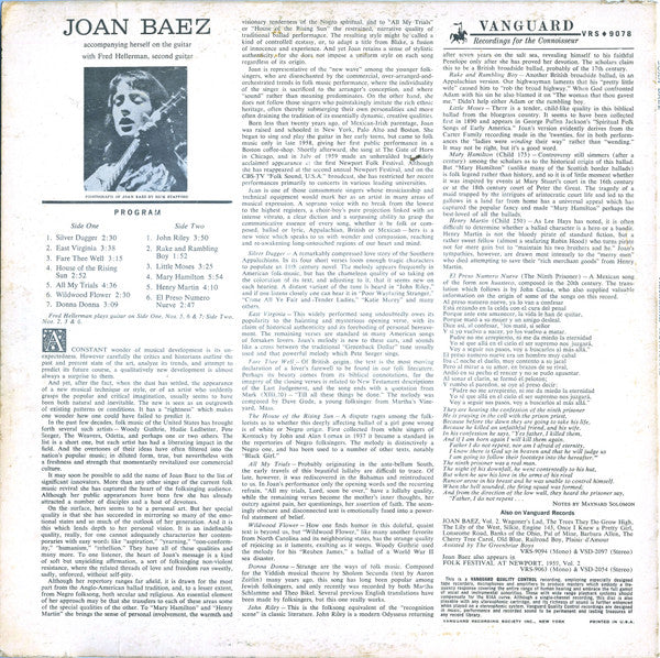 Joan Baez : Joan Baez (LP, Album, Mono)