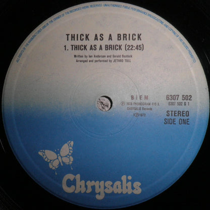 Jethro Tull : Thick As A Brick (LP, Album, RE)