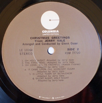 Jerry Vale : Christmas Greetings From Jerry Vale (LP, Album, RE)
