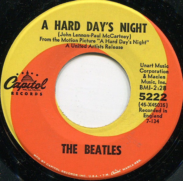 Buy The Beatles : A Hard Day's Night (7", Single, Scr) Online for a great price – The Turntable Store