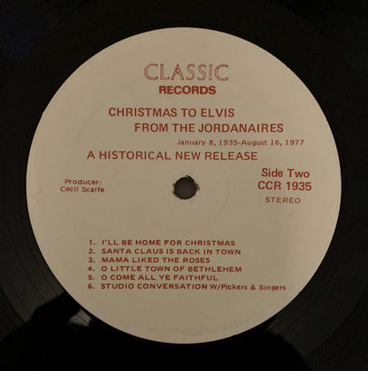 The Jordanaires : Christmas To Elvis (LP, Album)