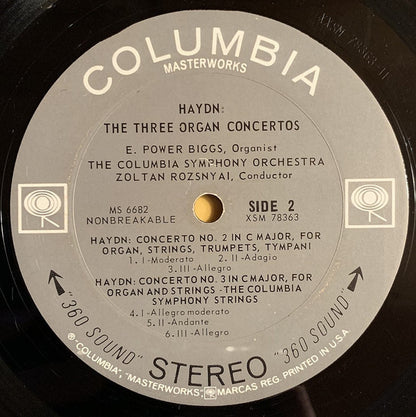 Joseph Haydn - E. Power Biggs, Columbia Symphony Orchestra, Zoltan Rozsnyai : The Three Organ Concertos (LP)