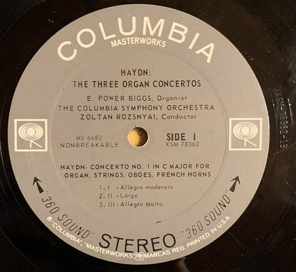 Joseph Haydn - E. Power Biggs, Columbia Symphony Orchestra, Zoltan Rozsnyai : The Three Organ Concertos (LP)