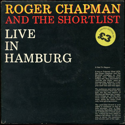 Roger Chapman And The Shortlist : Live In Hamburg (LP)