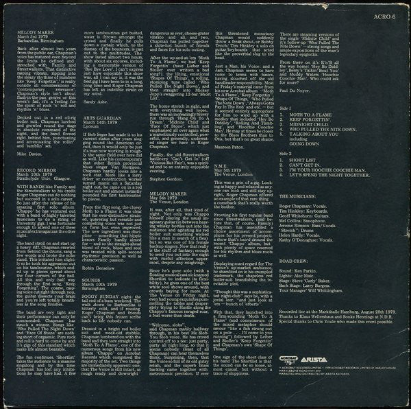 Roger Chapman And The Shortlist : Live In Hamburg (LP)