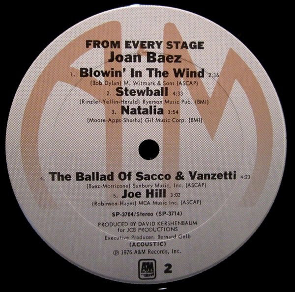 Joan Baez : From Every Stage (2xLP, Album, Ter)