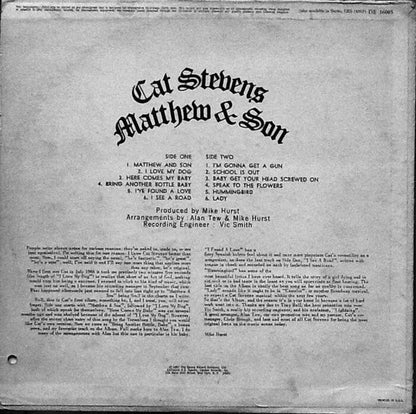 Cat Stevens : Matthew & Son (LP, Album, Mono)