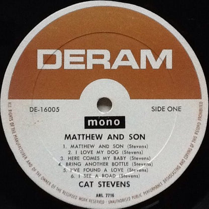 Cat Stevens : Matthew & Son (LP, Album, Mono)