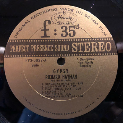 Richard Hayman And His Orchestra : Gypsy (LP, Gat)