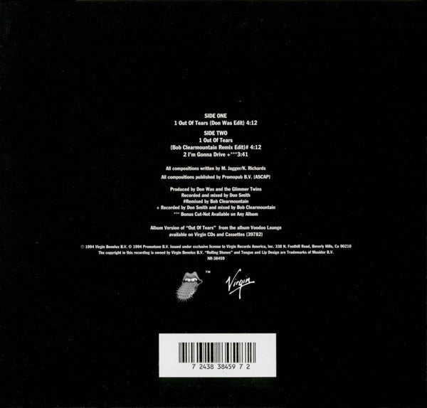 The Rolling Stones : Out Of Tears (7", Single)