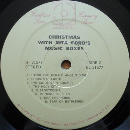 Rita Ford's Music Boxes : Christmas With Rita Ford's Music Boxes (LP, Album, RE)
